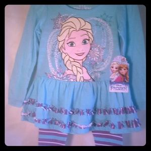 New Disney Frozen 2T Shirt/Leggings OutFit